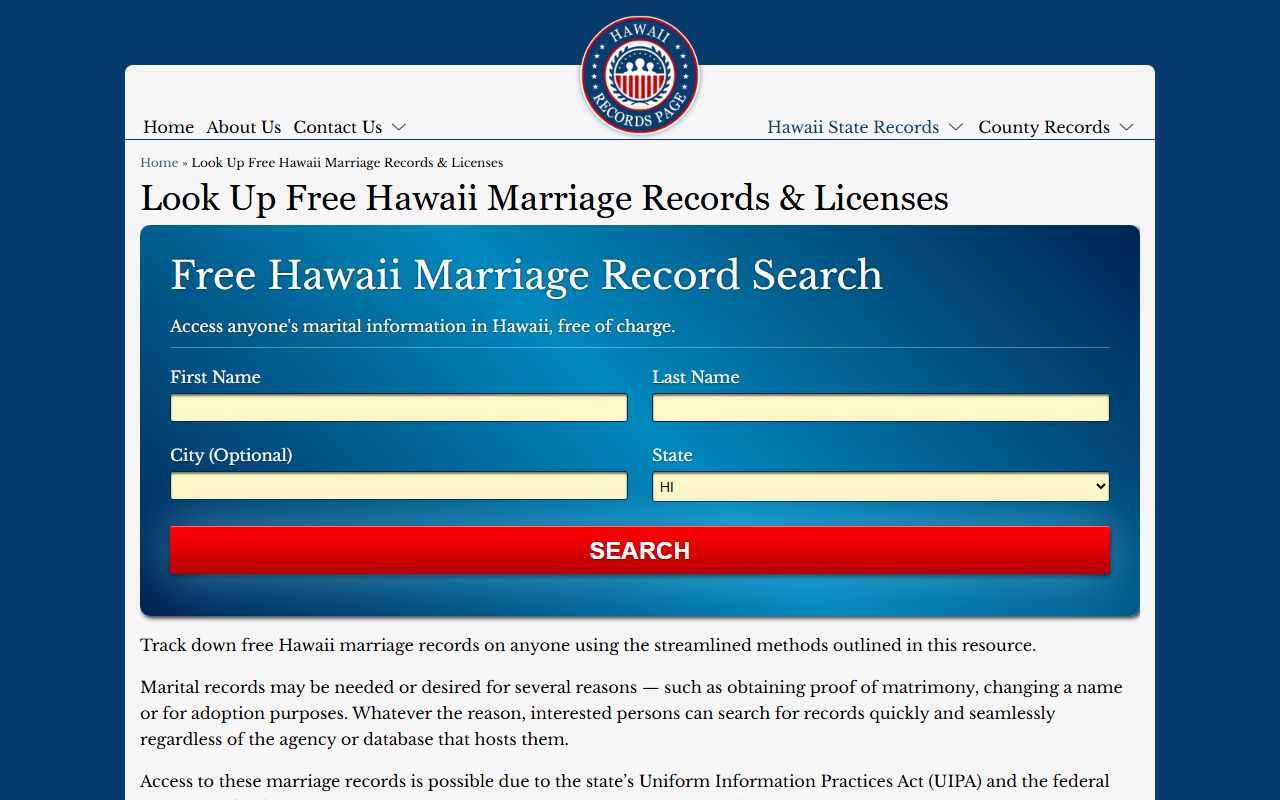 East Honolulu historical marriage license records research